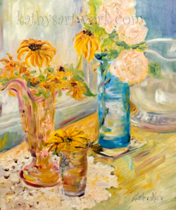 Black Eyed Susan and Evelyn Rose