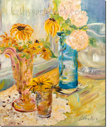 Back Eyed Susan and Evelyn Rose