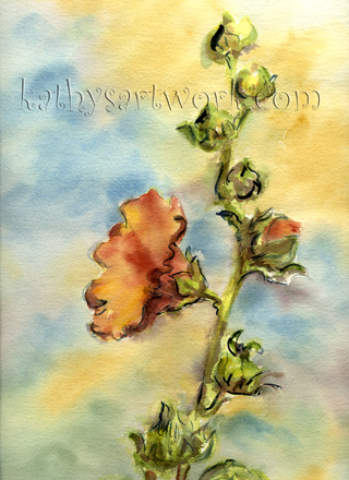 Impressionistic Hollyhock
