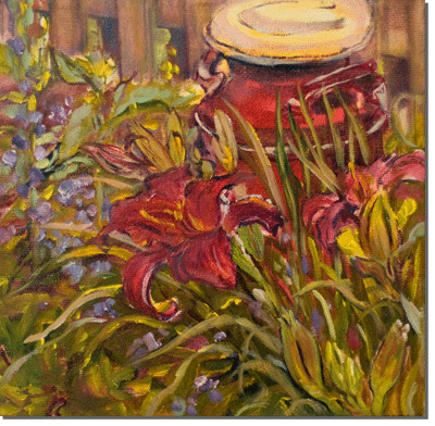 Red Milk Can in the Garden