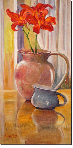 Two Pots with Day Lilies