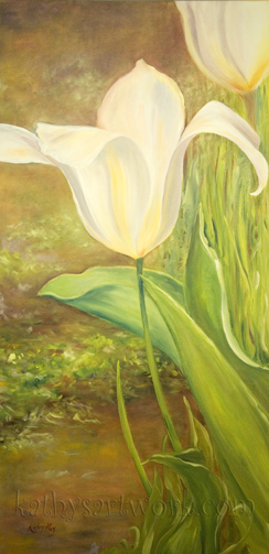 White Tulip with Curled Petal