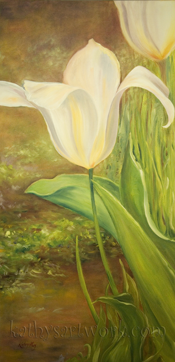 White Tulip With Curled Petal