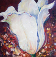 White Tulip Dances in the Dark